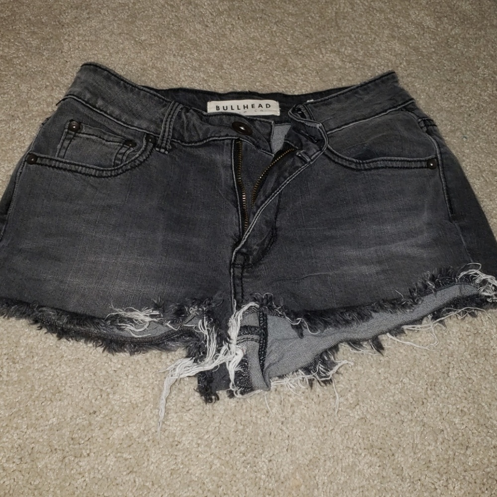 Grey high rise shorts